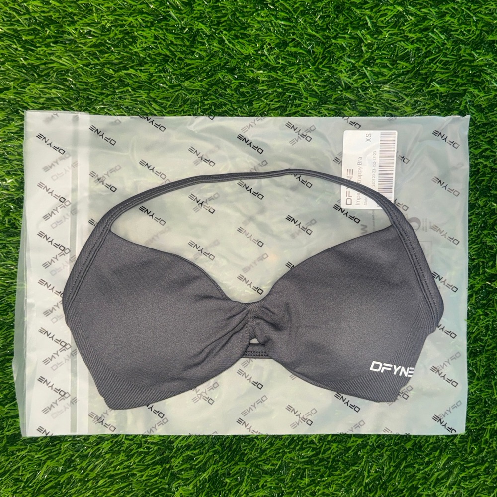 Dfyne impact strappy bra shark gray extra small